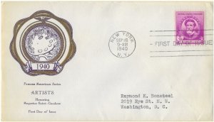 886  3c  Famous American Artists  - First Day Cover