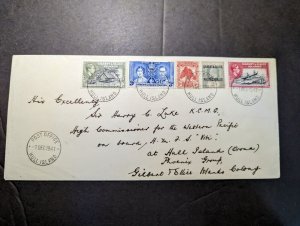 1941 Gilbert and Ellice Islands Cover Hull Island Local Use