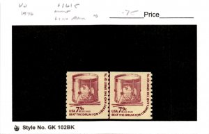 United States Postage Stamp, #1615 Mint NH Line Pair, 1976 (AB)