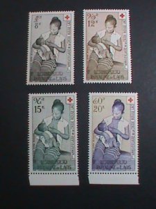 LAOS-1958 SC#C31-4  3RD ANNIVERSARY-RED CROSS-MOTHER NURSING INFANT MNH VF