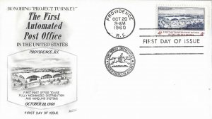 1960 FDC, #1164, 4c First Automated Post Office, Fleetwood