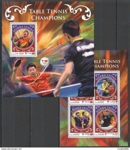 2016 Sierra Leone Sport Table Tennis Ping Pong Champions Kb+Bl ** Stamps St374