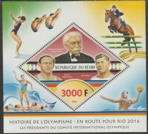 BENIN - 2015 - History of Olympic Games - Perf Min Sheet #5 - MNH-Private Issue