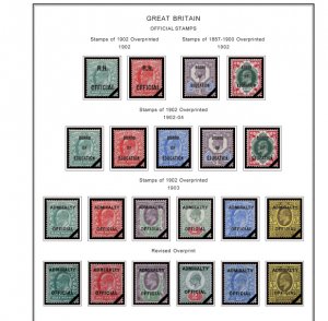 COLOR PRINTED GREAT BRITAIN [CLASS.] 1840-1951 STAMP ALBUM PAGES (28 ill. pages)