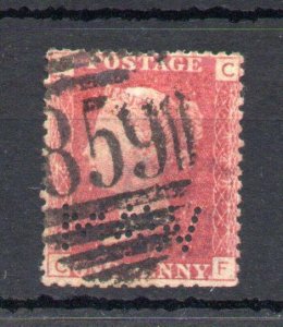 PENNY RED PLATE 140 + 'M A W' PERFIN