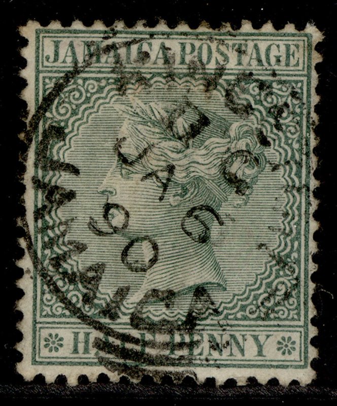 JAMAICA QV SG16a, ½d green, FINE USED. CDS 