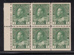 Canada 1911-25 MNH Scott #104a 1c Admiral Pane of 6