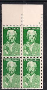 Plt Blk Sc#2350 William Faulkner MNH #1 UR