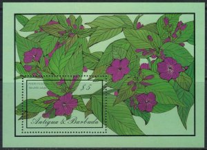 Antigua #957* NH  CV $3.75  Four O'Clock flower Souvenir sheet