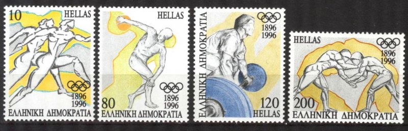 Greece 1996 100 Years of Olympics Games set of 4 MNH