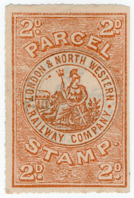 (I.B) London & North Western Railway : Parcel Stamp 2d (back overprint)