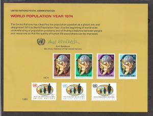 UNITED NATIONS - NEW YORK SC# 6 F-VF MNH 1974 SOUVENIR CARD