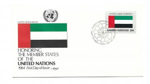 United Nations #430 Flag Series 1984, United Arab Emirates Artmaster, FDC