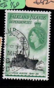 Falkland Islands Dependencies QEII SG G26a, 1/2d VFU (9ept) 