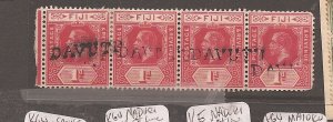 Fiji KGV 1d Davutu cancel strip of 4 VFU (10azr) 