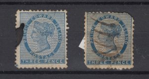 Canada Prince Edward Island QV 1870 3d Blue x 2 MH (Spacefiller)/FU JK7971
