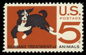 US Sc 1307 VF/MNH - 1966 5¢ Dog -Humane Treatment Issue - P.O. Fresh