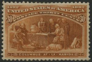 #239 30c 1893 COLUMBIAN XF OG VLH GEM BL4233