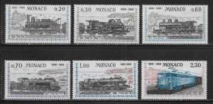 Monaco 692-697 100th Railroad set MNH 2021 Scott c.v. $11.90