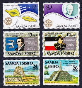 Samoa Hospital Bird Rotary Church Anniversaries 6v 1980 MNH SC#525-530