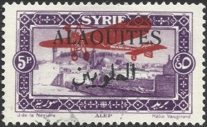 Alaouites #C11  Used - 5p Red Airplane Overprint (1926)