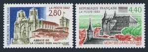 France 2357-2358,MNH.Michel 2972,2975. Chaise-Dieu Abbey,Montbeliard.1993.