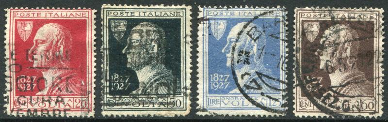 ITALY # 188 - 191 F-VF Used Set with CDS - DEATH ALESSANDRO VOLTA - S5708