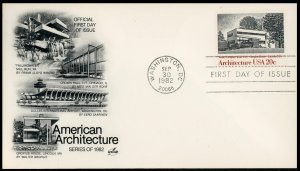 FIRST DAY COVER #2021 American Architecture 20c ARTCRAFT U/A FDC 1982