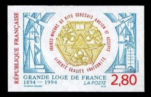 France, 1950-Present #2446 (YT 2912) Cat€35, 1994 Grand Lodge of Paris, imp...