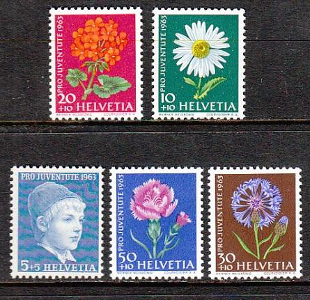 Switzerland Flowers B329-B333 MNH  VF    