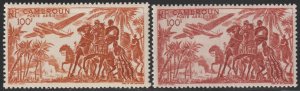 EDSROOM-18082 Cameroun C27-C27a MNH 1947 High Value Red Brown & Dk Red CV$9.50