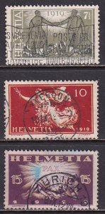 Switzerland 1919 Sc 190-2 Commemorating Peace after World War 1 Stamp Used