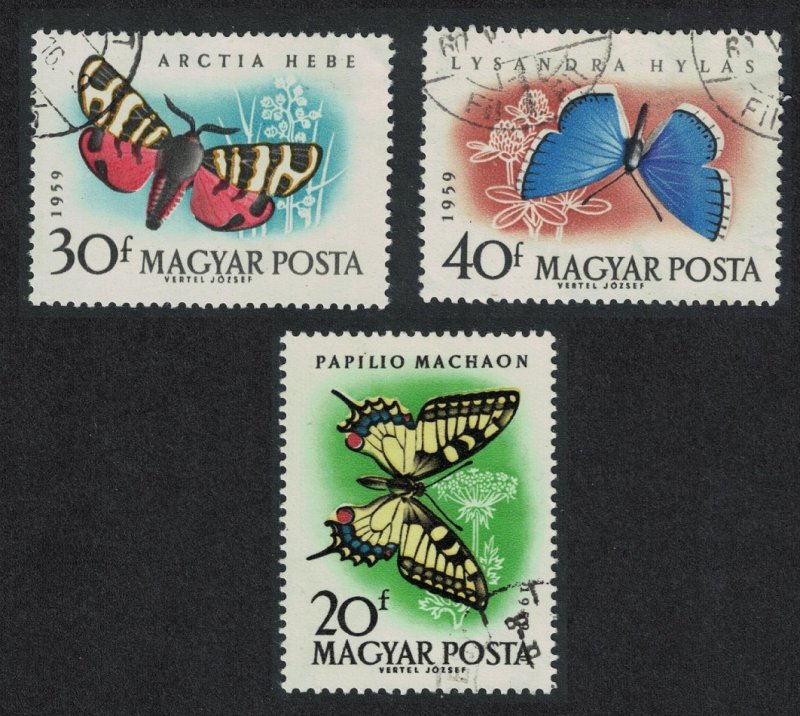 Hungary Butterflies and Moths 3v 1959 Canc SG#1612-1614 MI#1633-1635A