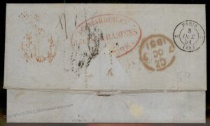 USA 1851 Havana NY Agent Lillie Rasines England Cunard Niagra Cover Transa 92197