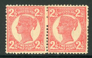 Queensland  1898 2½p  Rose SG 236 Pair Mint D414 ⭐⭐⭐⭐⭐⭐