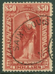 EDW1949SELL : USA 1897 Scott #PR124 VF Used Light crease. Shallow thin. Cat $300 