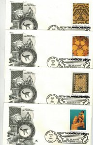 ART OF THE AMERICAN INDIAN SET OF 10 Artcraft FDCs Santa Fe New Mexico Pictorial