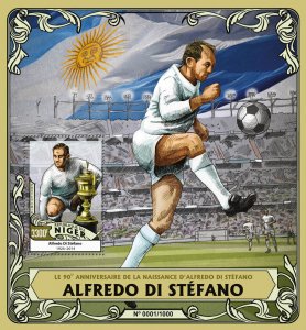 Sports Football Stamps Niger 2016 MNH Alfredo Di Stefano Soccer 1v S/S