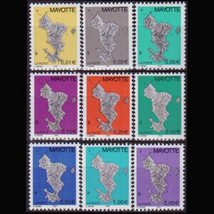 MAYOTTE 2004 - Scott# 194-202 Map Set of 9 NH