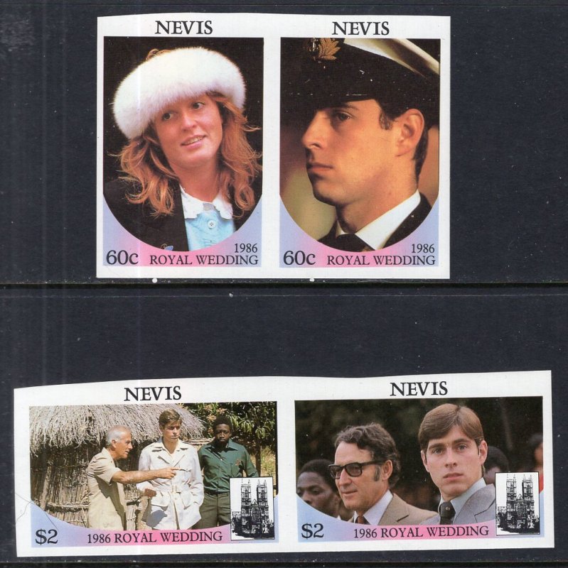 Nevis 498-499 Royal Wedding Imperfs MNH VF