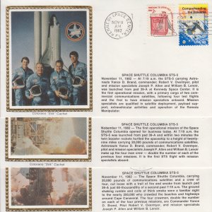 1982 USA  - Space Shuttle Columbia STS-5 Flight in Covers (7)(Scott NA} Colorano