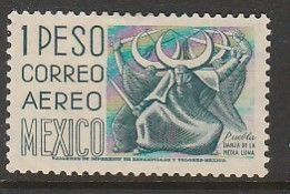 MEXICO C220Gp, $1P 1950 Definitive 2nd Ptg wmk 300 PERF11 1/2X11 UNUSED, H OG.VF