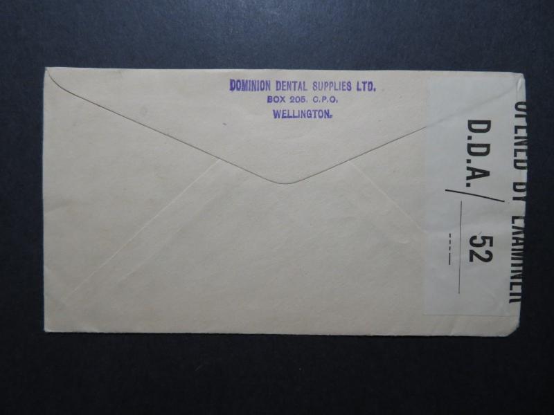 New Zealand 1943 Metered Censor Cover / D.D.A 52 Censor - Z11572