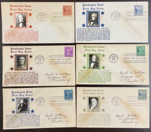 803-831 Partial Set of 28 Crosby cachets Presidential Series FDCs 1938