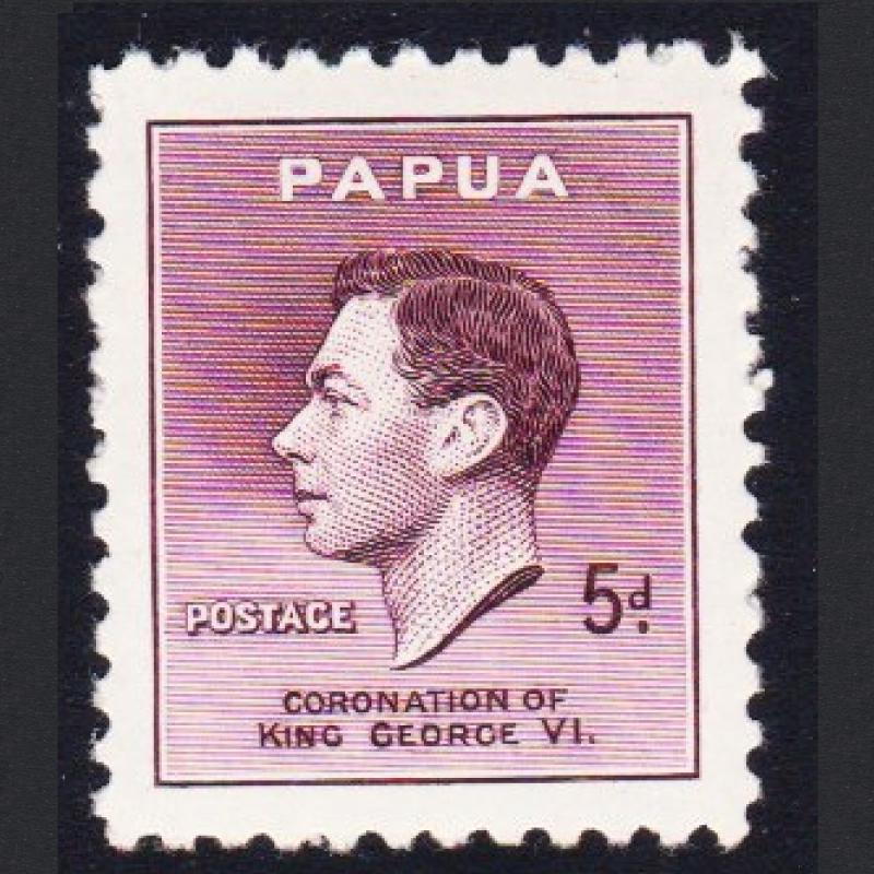 Papua King George VI Coronation 1v 5d MH SG#157