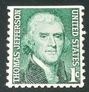 1968 1c Thomas Jefferson Scott 1278 Mint NH