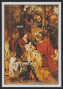 Cook Is. Painting by Rubens Christmas MS 1989 MNH SC#1028 SG#MS1231