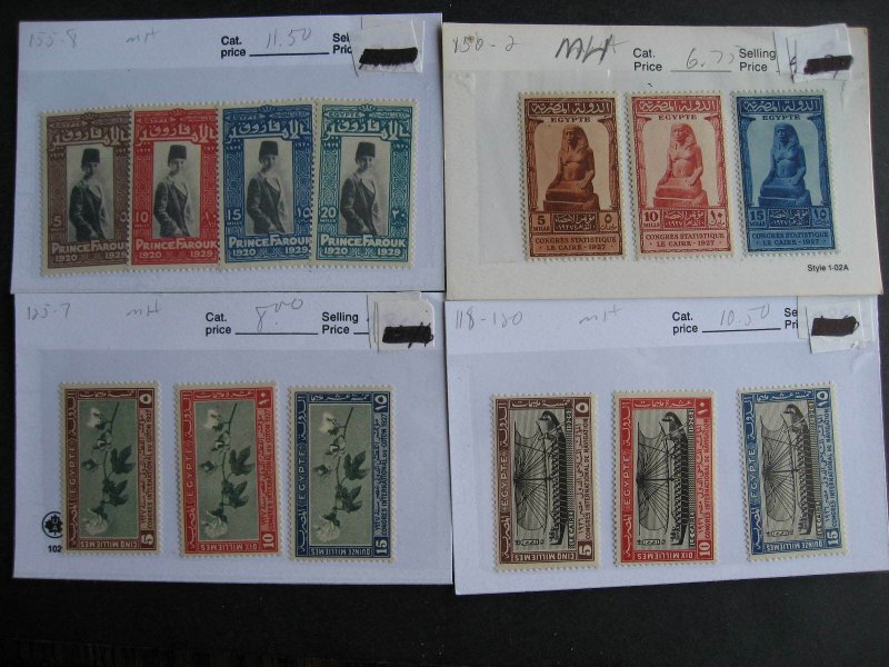 Egypt MH, MNH collection assembled in sales cards check it out!