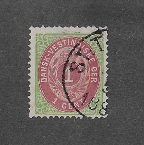 Danish West Indies Sc #5c  1c  used VF