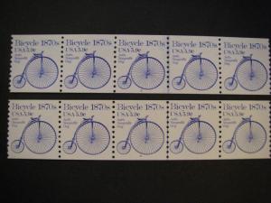 Scott 1901, 5.9c Bicycle, PNC5 #3 & 4, MNH Transportation Beauties